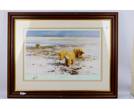 David Shepherd (1931 - 2017) - A limited edition print entitled Lone Wanderers Of The Arctic, depicting four polar bears in a