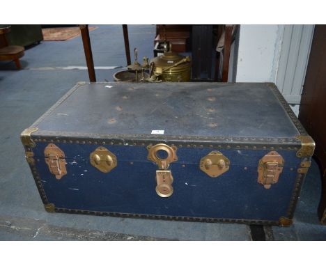 Blue Studded Steamer Trunk 