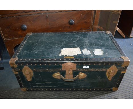 Blue Studded Steamer Trunk 