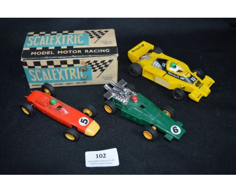 Three Scalextric Model Motor Racing Cars 