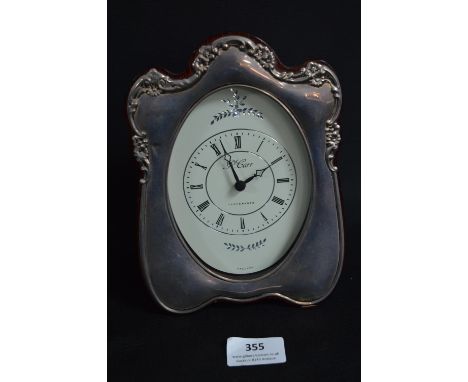 Art Nouveau Style Silver Clock by R. Carr Sheffield 1989 