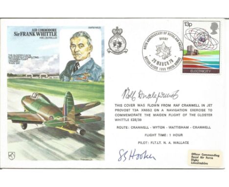Whittle Jest engine design team signed on Frank Whittle historic aviators cover. Signed by Rolf. Good condition. All autograp