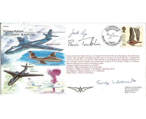 Jock Bryce OBE, Brian Trubshaw CBE and Sir George Edwards CBE signed Vickers Valiant First Flight 18 May 1951 FDC No. 184 of 