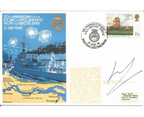 Lieut Cmdr K. S. Hett RN signed 30th Anniversary of the Escape of HMS Amethyst From the Yangtze River 31 July 1949 unflown FD