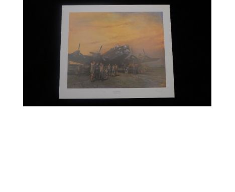 Terence Cuneo The Last Halifax Limited Edition signed by Marshall of the RAF Sir Arthur T. ' Bomber ' Harris. This is from th