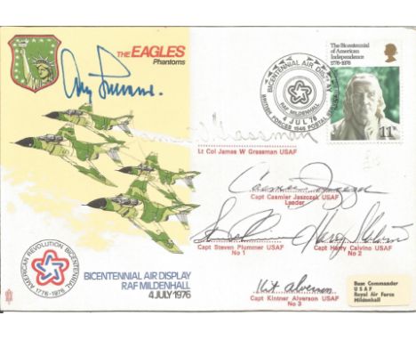 Adolf Galland, Lt Col J. W. Grassman USAF, Capt C. Jaszczak USAF, Capt S. Plummer USAF, Capt H. Calvino USAF, Capt K. Alverso