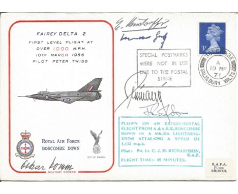 Erich Rudorffer, Gunther Graf with 2 other signed RAF Boscombe Down Fairey Delta 2 First Flight at over 1, 000 M. P. H. 10th 