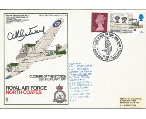 Grp. Capt. A. K. Gatward DSO signed RAF North Coates closure of station 1971 flown cover. RAFM SC34. . Good condition. All au