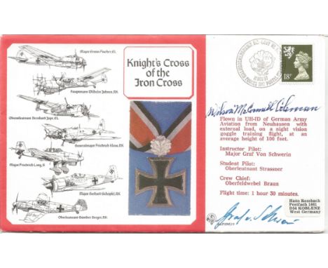 Cpt Wilson McConnell Coleman USAF and Mjr Graf Von Schwerin signed Knight's Cross of the Iron Cross FDC No. 2 of 11. Flown in