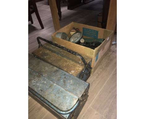 1 BOX OF TOOLS + OTHER ITEMS (2 METAL BOXES)