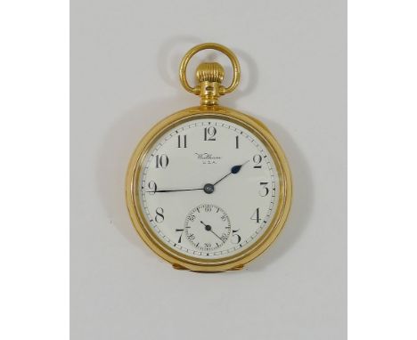 An early 20th century Waltham stem wind hunter pocket watch with 18 carat gold Dennison case, Birmingham 1916, the 23 jewel m