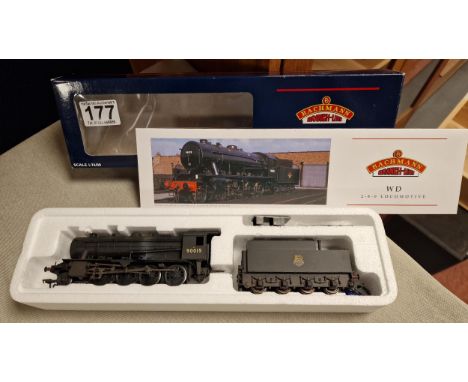 Bachmann 32-257 Austerity 90015 BR Black E/Crest Loco Railway Train Model OO Gauge