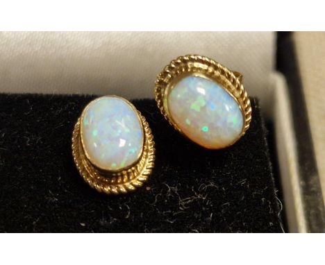 9ct Gold &amp; Opal Stud Earrings