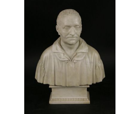 Enea Becheroni (1819-1855),a marble bust of a gentleman, a member of the Caetani family, signed and dated 'E Becheroni f.1849