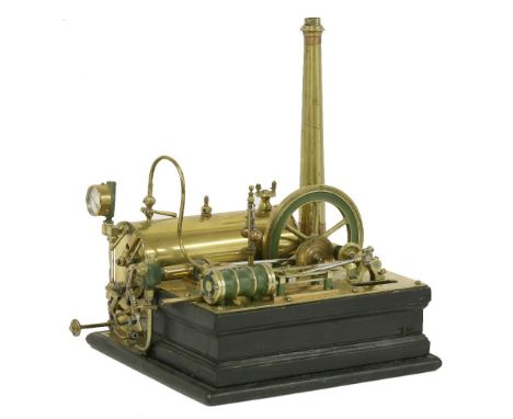 A brass model of a stationary engine,22.5cm long