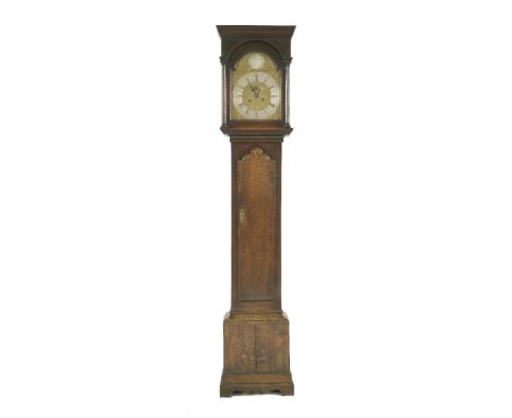 A George III oak longcase clock,the arched brass dial with a silvered chapter ring inscribed 'Everard Billington, Market Harb