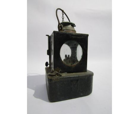 A LMSR signal lamp interior with metal burner and copper chimney