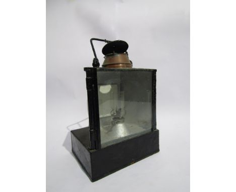 A signal lamp interior, stamped LMS to side, burner and copper chimmney
