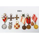 Konv. 12 Orden und Medaillen, u.a. Bulgarien, Ungarn, Rumänien und Polen, gemischter ...