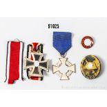 Konv. EK 2 1939, VWA Schwarz, NSDAP Parteiabzeichen und Treuedienst-Ehrenzeichen für 25 ...