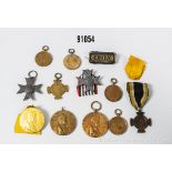 Konv. Preußen 2 Erinnerungskreuze 1866, 4 KDM 1870/71, 3 Centenarmedaillen, 2 ...