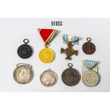 Konv. Baden Verdienstmedaille, Hessen Tapferkeitsmedaille ohne Bandring, Sachsen ...