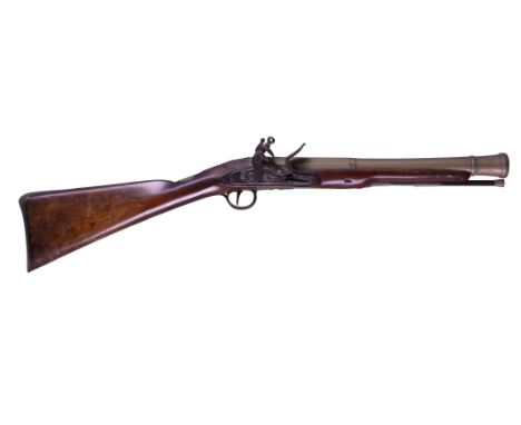 A flintlock blunderbuss by Ketland & Co., two-stage brass barrel 14 in., flared muzzle, the hexagonal rear section with 'Lond