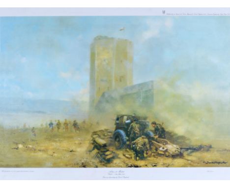 After David Shepherd: 'Action at Mirbat', Dhofar 19th July 1972, limited edition print produced for and published by 22 Speci