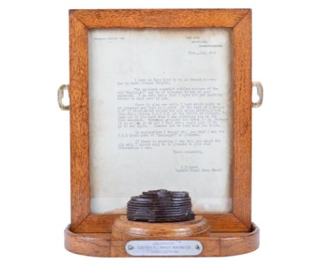 Battle of Jutland: the shell fragment that killed Lieutenant Commander Arthur Gerald Onslow C.S.C., Royal Navy, during the ni