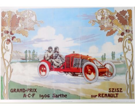 The Michelin House Ceramic Panels, Grand-Prix 1906 print, published by Automobile Fine Art 1985, 'Le Mans: 1926' and 'Europea