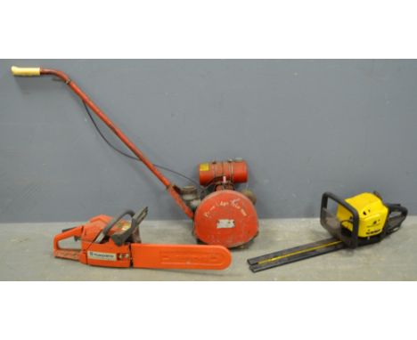 ,Petrol Edge Trimmer, Husqvarna 41 Air Injection chainsaw and a McCulloch Virginia MH542P hedge cutter