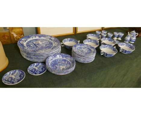 Collection of blue and white Spode