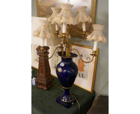 Blue ceramic table lamp