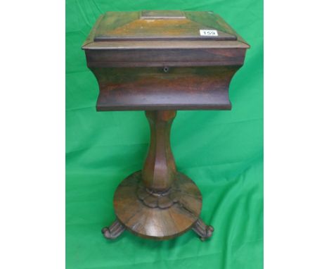 Regency rosewood tea caddy on stand
