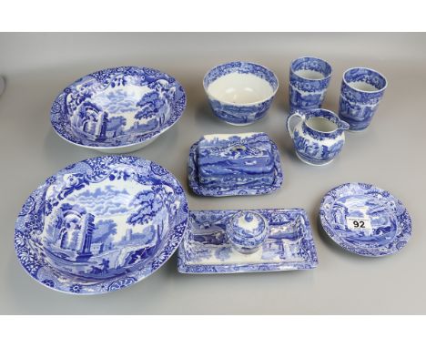 Collection of blue &amp; white Copeland Spode with blue backstamps