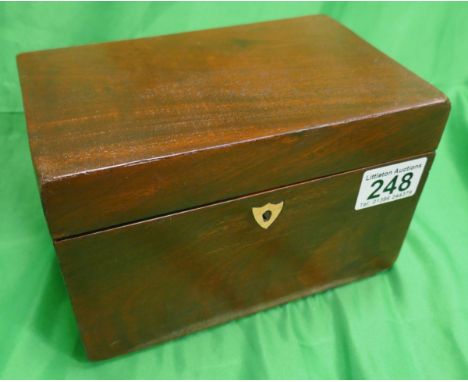 Small mahogany tea caddy