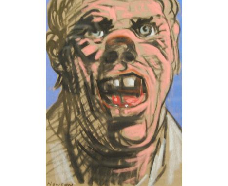 PETER HOWSON OBE (SCOTTISH, B. 1958)PortraitSigned lower left, pastel, 27cm x 20cm.   ARR