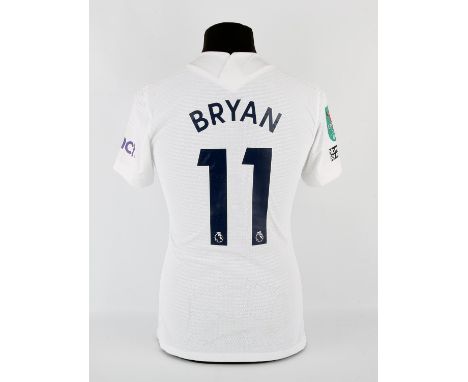 Tottenham Hotspur Football club, Bryan Gill (No.11) League cup semi-final shirt from 12 Jan 2022 Spurs 0 - 1 Chelsea, S/S. Ca