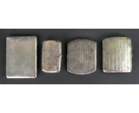 Three various silver engine turned cigarette cases, one detailed 935 and another, engraved with a double crest, 11.4ozs weigh