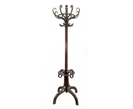 A bentwood hat, coat and stick stand, 200cm high.