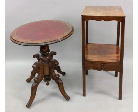 A Victorian walnut pedestal table, the burr veneered boxwood and ebony strung inset top, on a turned pillar and quadripartite