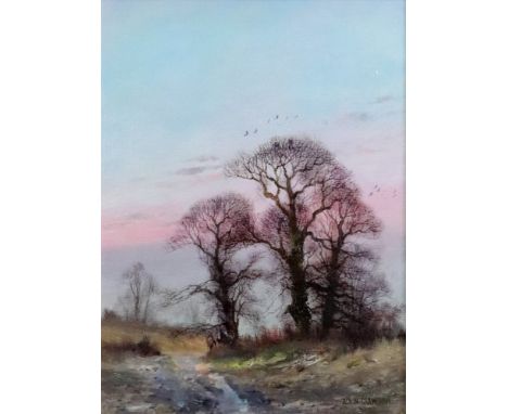Alwyn Crawshaw (`British, b. 1934), Last Light, signed, oil on canvas, 39 x 29cm,
ARR.