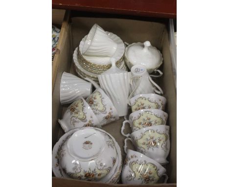 A Royal Albert part tea service, in the September Song pattern; together with a Lithuanian bone china part coffee service 