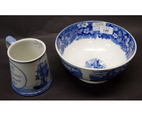 'The Captain's Tankard' by Spode and Wedgwood blue and white bowl