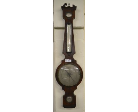 Gaspero Turconi, Liverpool - a mahogany-bound aneroid barometer with mercury-filled thermometer