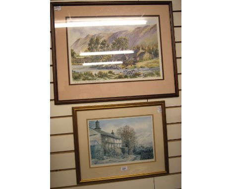 Large framed print after Jim Aldersley "Troutbeck", glazed and signed in pencil