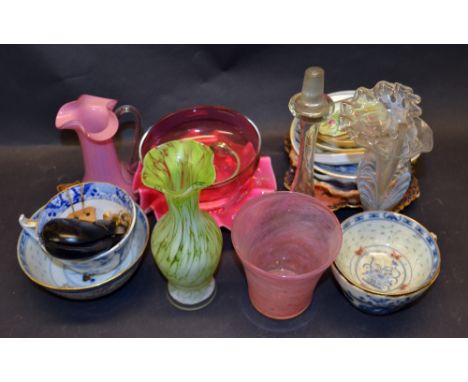 Good lot of antique glass and china, including Royal Crown Derby, Royal Worcester, Oriental ceramics etc.