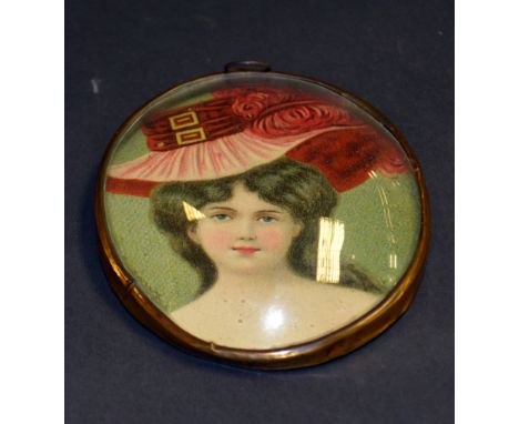 French-style miniature portrait, glazed and framed, signature indistinct