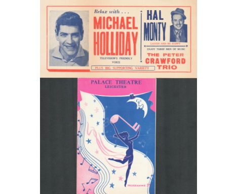 Leaflet. Monday, March 17th, 1958. 10"x5". Michael Holliday plus big supporting variety. Includes theatrical programme. Excel