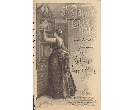 St. James Theatre, programme. circa. 1888. 4 ½"x7". A new and original drama in four acts by W. S. Gilbert entitled Brantingh